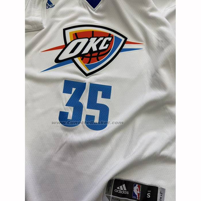 Maglia Manica Corta Oklahoma City Thunder Kevin Durant No 35 Bianco